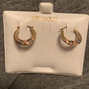 10K Gold breast cancer awareness earrings